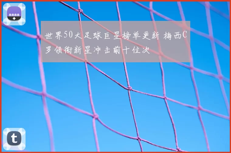 世界50大足球巨星榜单更新 梅西C罗领衔新星冲击前十位次